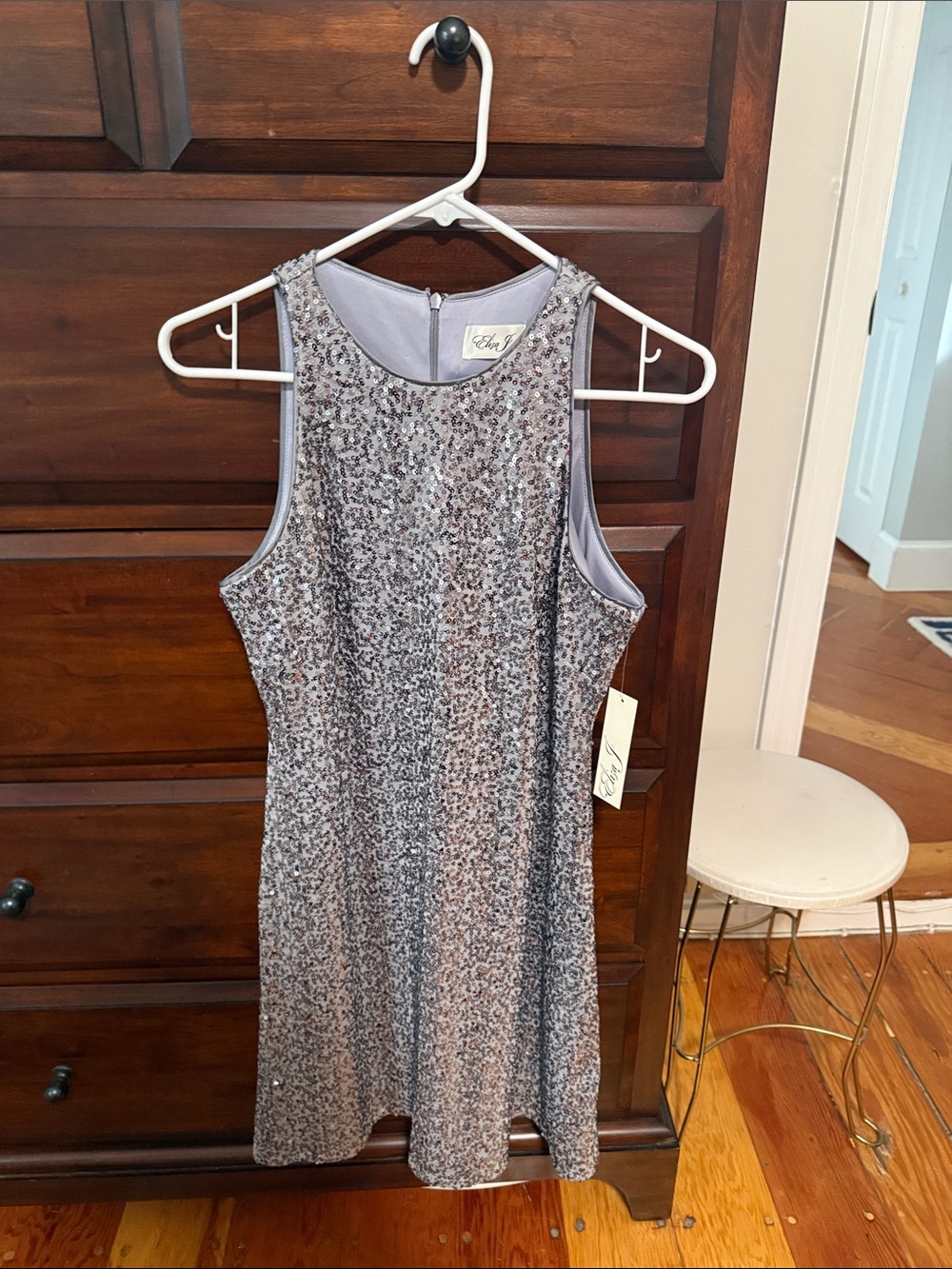 Eliza J Silver Sequin Mini Dress